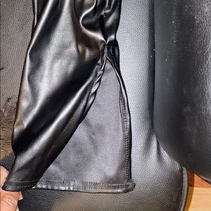 Pretty little thing leather split hem pants